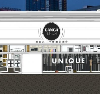 永恒之河服装店SU模型下载_sketchup草图大师SKP模型