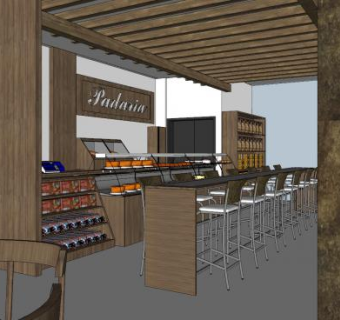 欧式蛋糕店甜品店SU模型下载_sketchup草图大师SKP模型