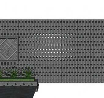 镂空砖墙su模型下载_sketchup草图大师SKP模型