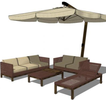 中式休闲桌椅su模型下载_sketchup草图大师SKP模型