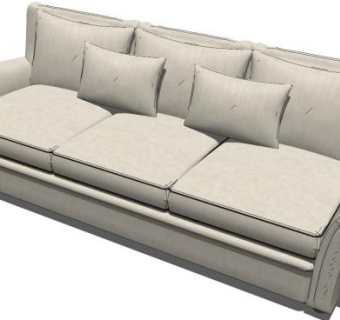 三人沙发su模型下载_sketchup草图大师SKP模型