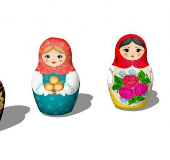 不倒翁娃娃套娃SU模型下载_sketchup草图大师SKP模型