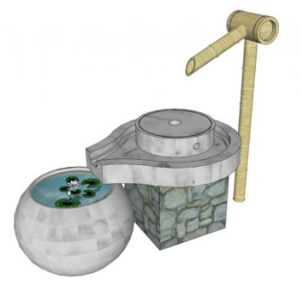 日式水钵su模型下载_sketchup草图大师SKP模型