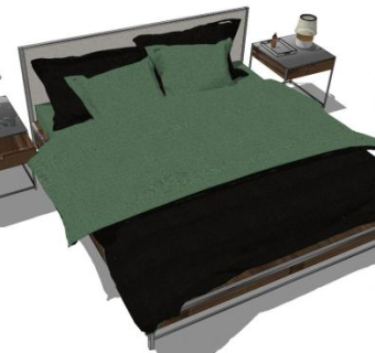 工业风床su模型下载_sketchup草图大师SKP模型