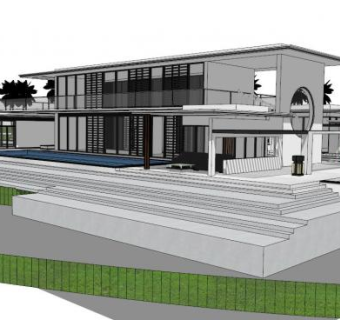 新中式现代亭子su模型下载_sketchup草图大师SKP模型