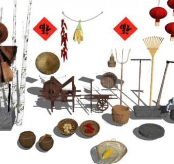 农家工具su模型下载_sketchup草图大师SKP模型