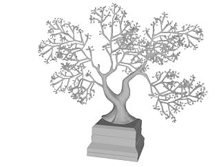 雕塑树su模型下载_sketchup草图大师SKP模型