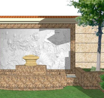 浮雕墙su模型下载_sketchup草图大师SKP模型