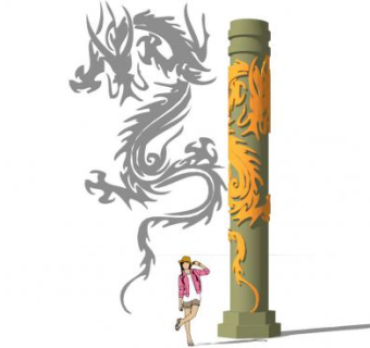 景观图腾柱su模型下载_sketchup草图大师SKP模型