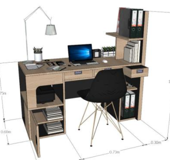 办公桌和椅子su模型下载_sketchup草图大师SKP模型