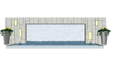 拉线水景su模型下载_sketchup草图大师SKP模型