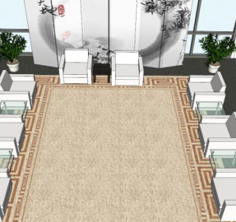 商业空间室内su模型下载_sketchup草图大师SKP模型