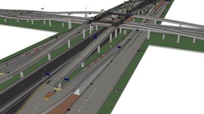 高速公路防撞护栏su模型下载_sketchup草图大师SKP模型