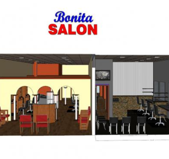 现代美式理发店SU模型下载_sketchup草图大师SKP模型