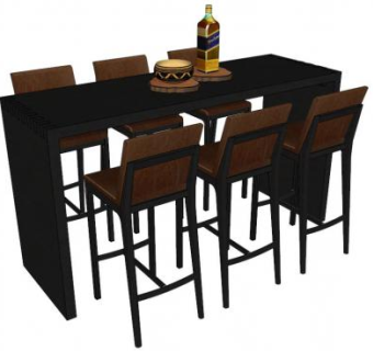 餐吧椅su模型下载_sketchup草图大师SKP模型