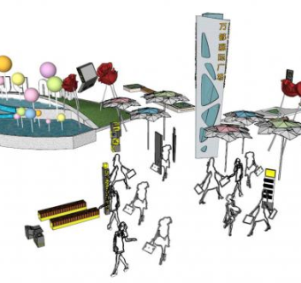 商铺小品su模型下载_sketchup草图大师SKP模型