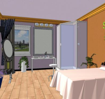 美容馆su模型下载_sketchup草图大师SKP模型