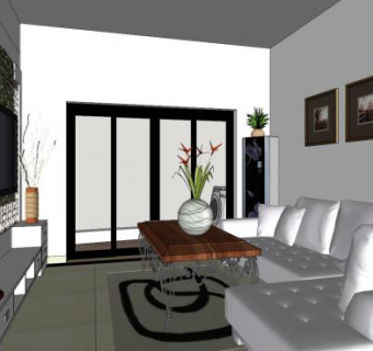 现代客厅家装组合SU模型下载_sketchup草图大师SKP模型