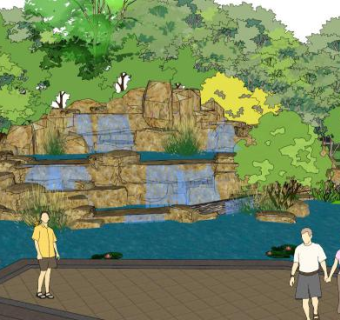 后山假山su模型下载_sketchup草图大师SKP模型