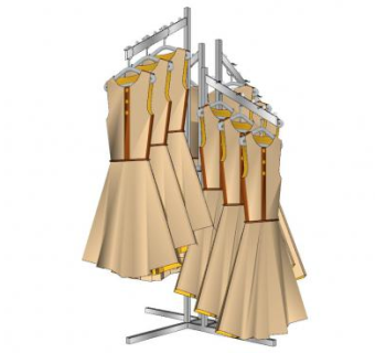 现代服装展示架SU模型下载_sketchup草图大师SKP模型