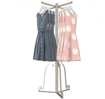 简欧展示架SU模型下载_sketchup草图大师SKP模型