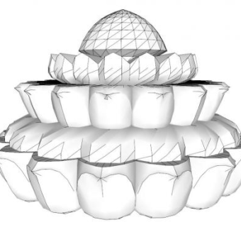 莲花型景观灯su模型下载_sketchup草图大师SKP模型
