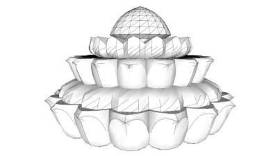 莲花型景观灯su模型下载_sketchup草图大师SKP模型