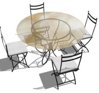 欧式铁艺桌椅su模型下载_sketchup草图大师SKP模型