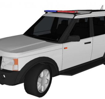 中国警车SU模型下载_sketchup草图大师SKP模型