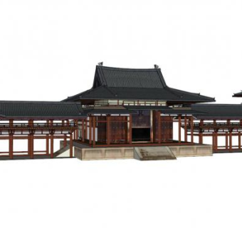 寺院整套su模型下载_sketchup草图大师SKP模型