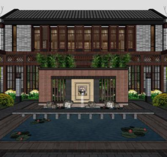 泰禾别墅su模型下载_sketchup草图大师SKP模型