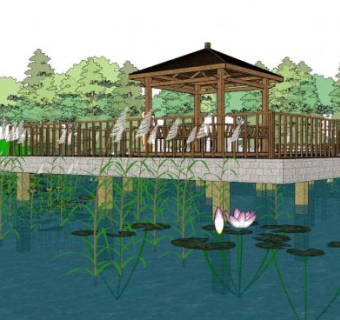 大型公园su模型下载_sketchup草图大师SKP模型