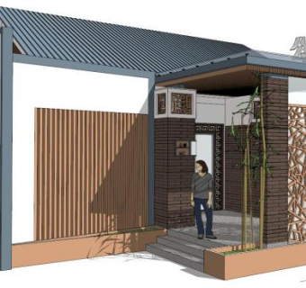 小型公共厕所su模型下载_sketchup草图大师SKP模型