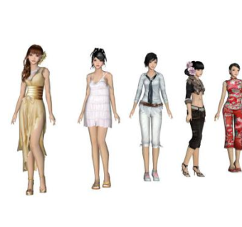 美女大集合设计su模型下载_sketchup草图大师SKP模型