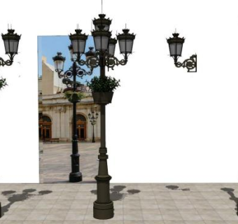 小区灯su模型下载_sketchup草图大师SKP模型