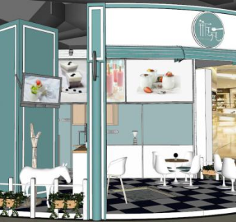 奶茶店面su模型下载_sketchup草图大师SKP模型