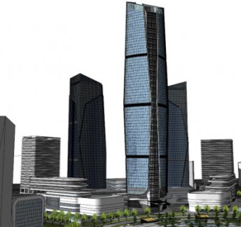 高层办公楼单体su模型下载_sketchup草图大师SKP模型