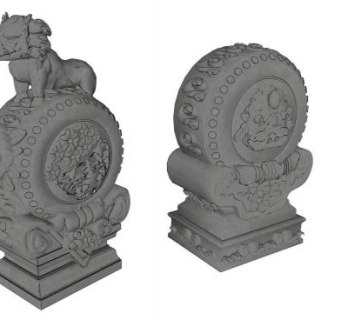 石雕抱鼓su模型下载_sketchup草图大师SKP模型