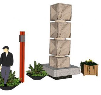 商业景观雕塑su模型下载_sketchup草图大师SKP模型