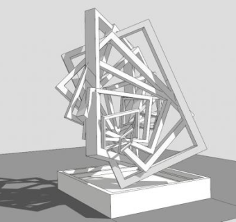抽象几何雕塑su模型下载_sketchup草图大师SKP模型