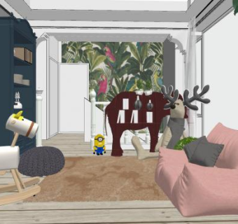 北欧装修简约客厅SU模型下载_sketchup草图大师SKP模型