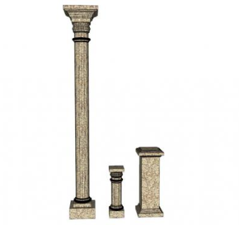 欧式装饰立柱su模型下载_sketchup草图大师SKP模型