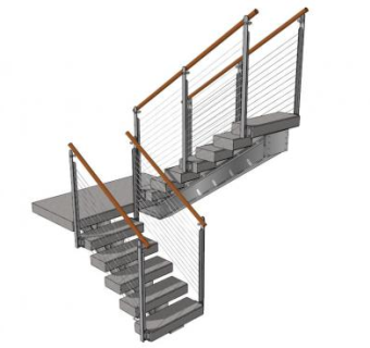 不锈钢楼梯su模型下载_sketchup草图大师SKP模型