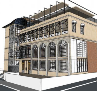 公司大门su模型下载_sketchup草图大师SKP模型