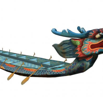 龙船龙舟SU模型下载_sketchup草图大师SKP模型