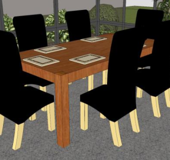 现代别墅餐厅sketchup模型下载_sketchup草图大师SKP模型