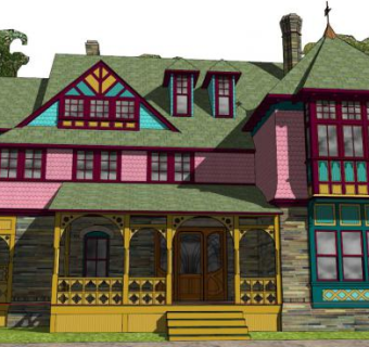 蒸汽朋克餐厅su模型下载_sketchup草图大师SKP模型