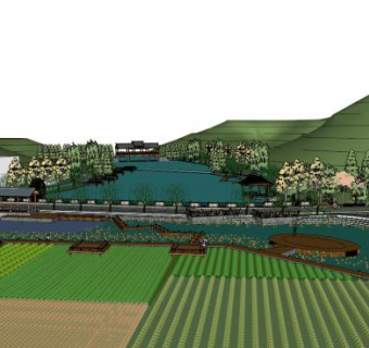 美丽乡村庭院su模型下载_sketchup草图大师SKP模型