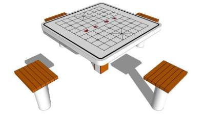 户外棋盘su模型下载_sketchup草图大师SKP模型