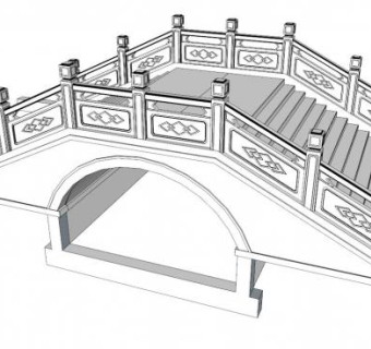 中式桥su模型下载_sketchup草图大师SKP模型